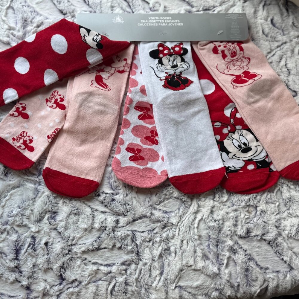 Disney Minnie Mouse 7-pack Youth Socks - US Size 1-4